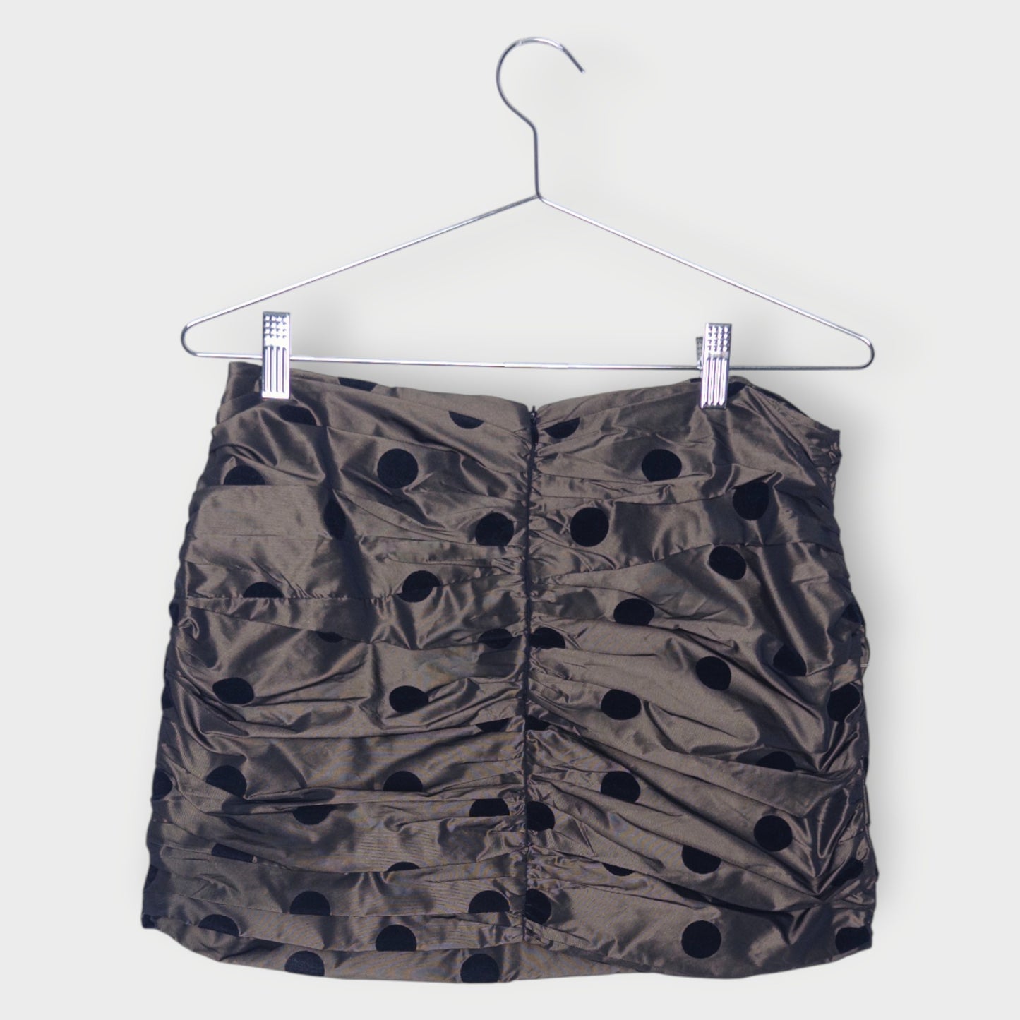 Polkadot Ruched Mini Skirt