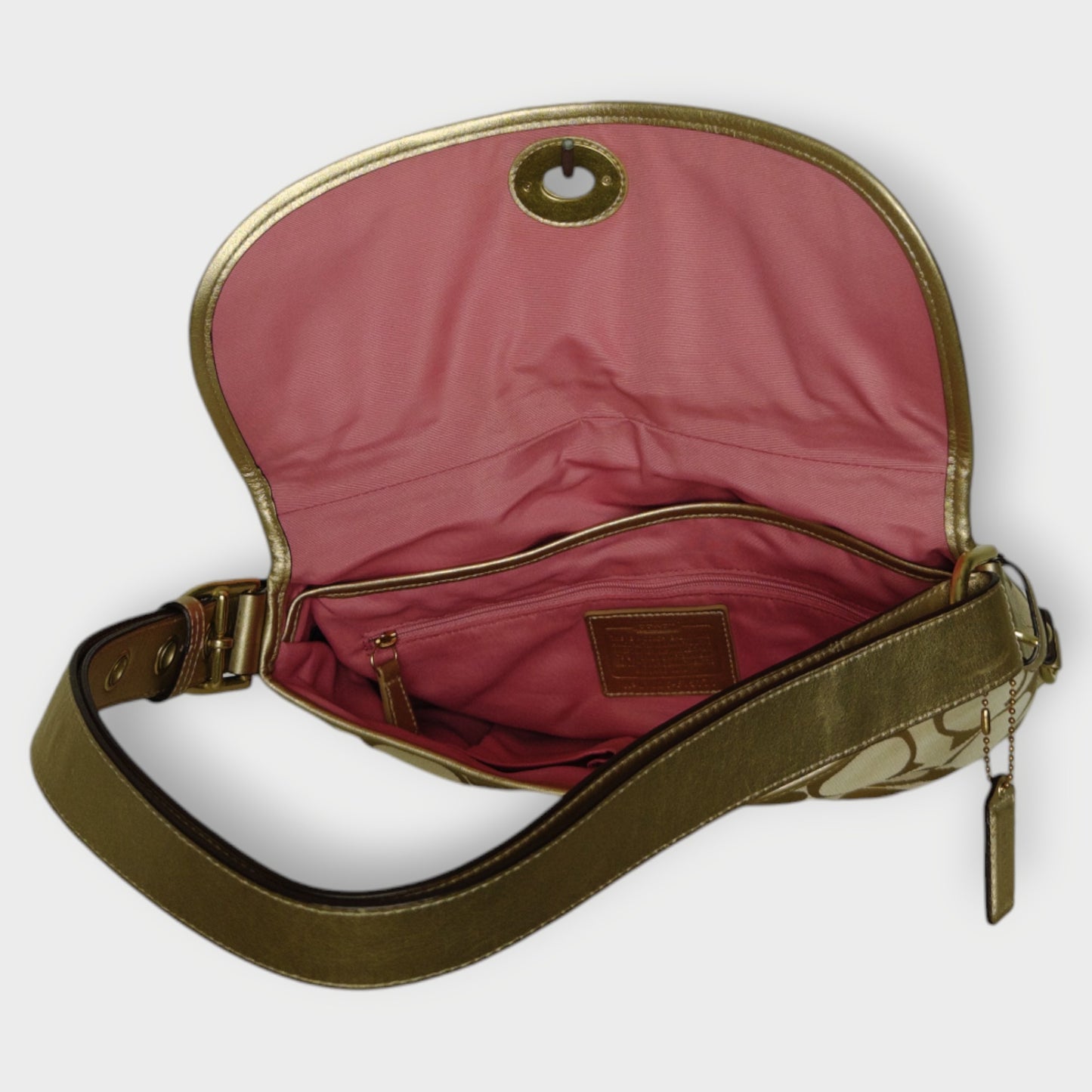 Monogram Gold Leather Sufflette Bag