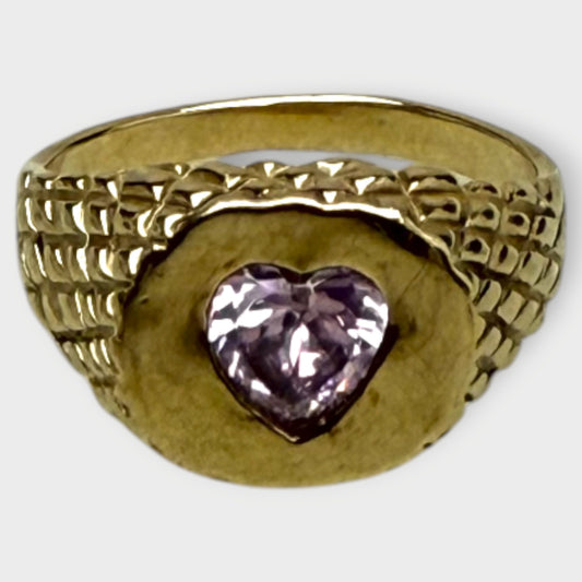 Pink Heart Sapphire 9K Ring