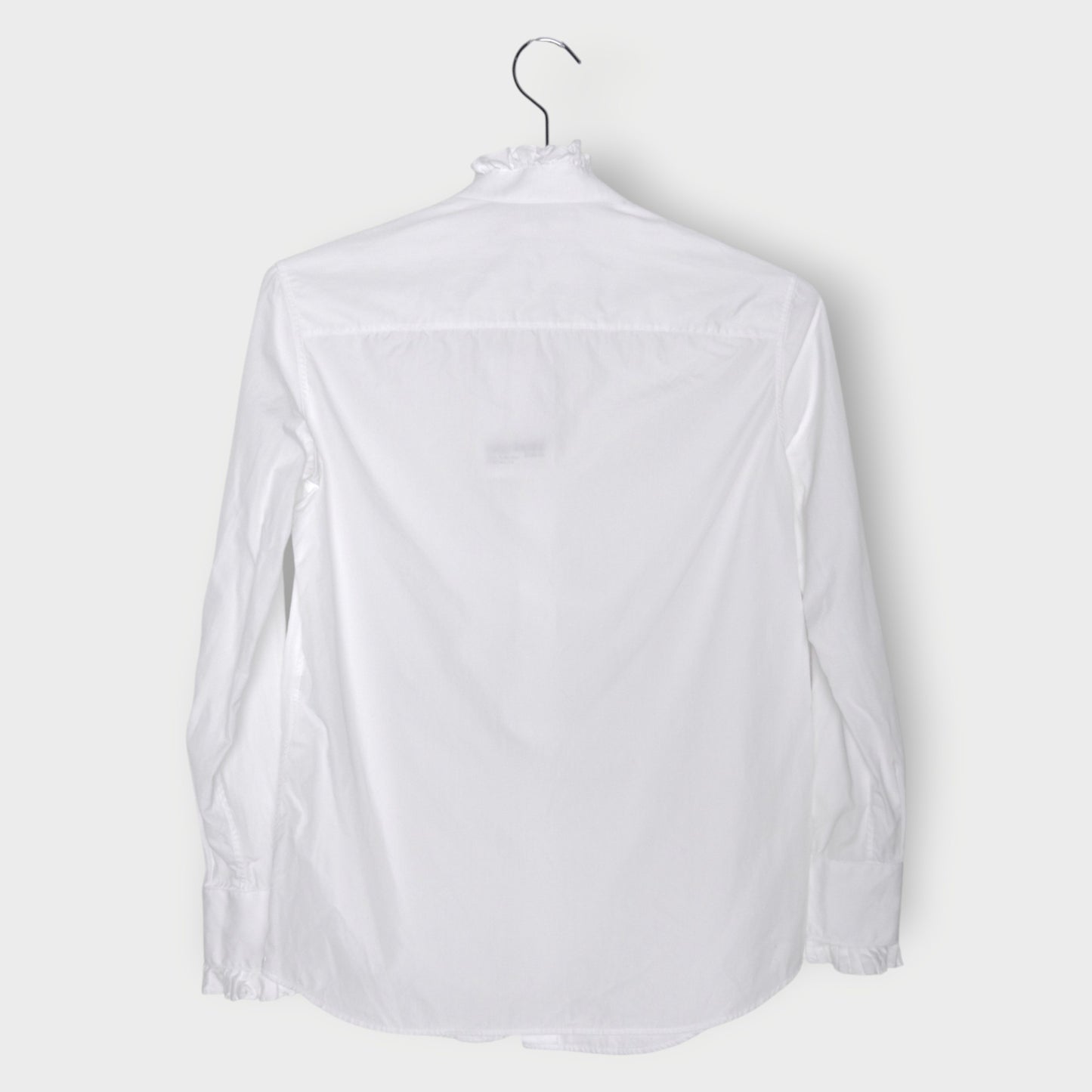 Cotton Poplin Ruffle Shirt