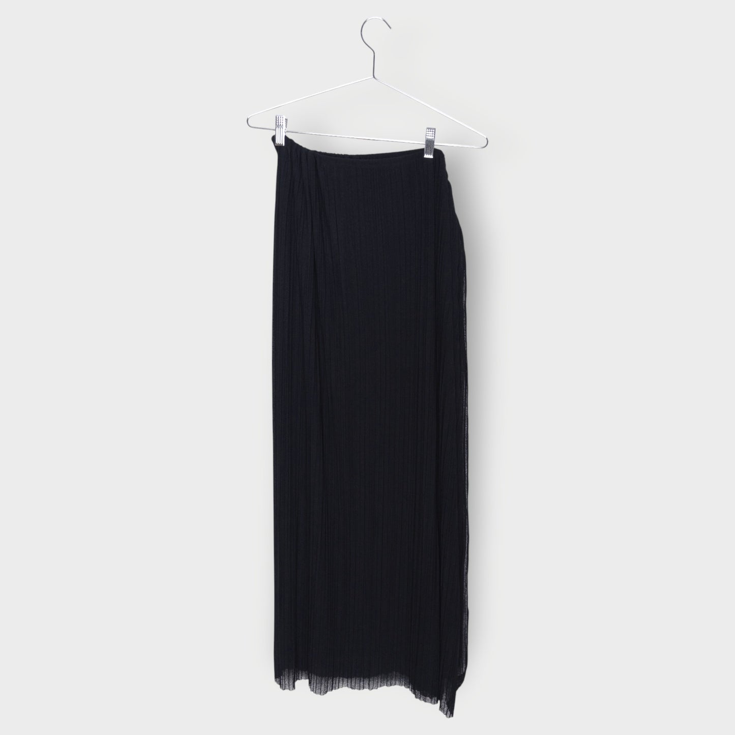 Micro Pleated High Slit Skirt