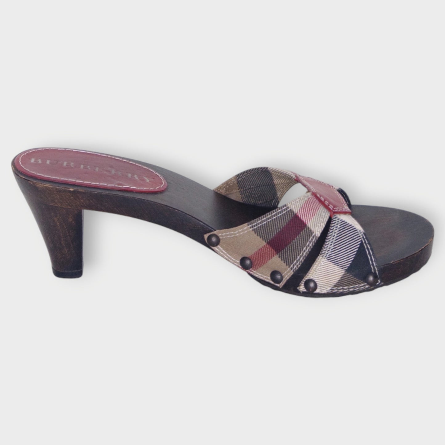 Plaid Wooden Heels