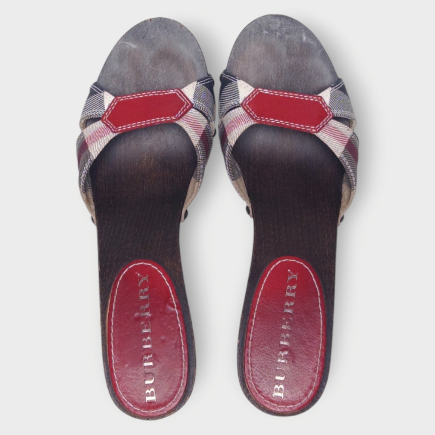 Plaid Wooden Heels
