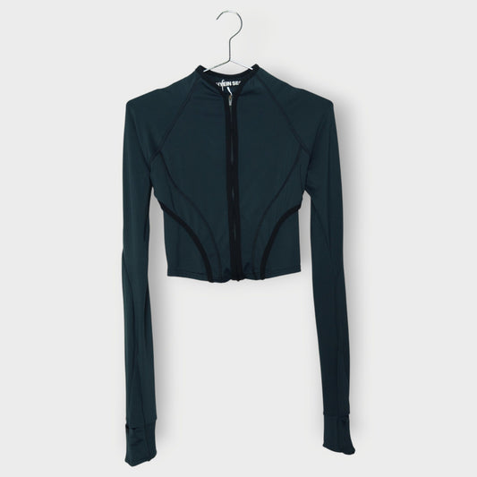 Open Back Stretch Zip Top