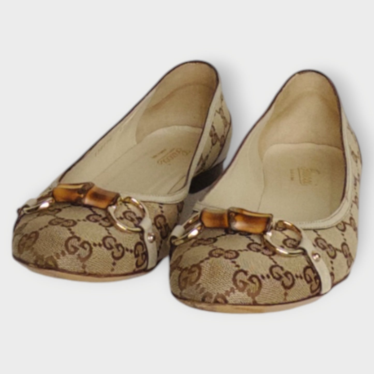Monogram Bamboo Horse-bit Ballet Flats