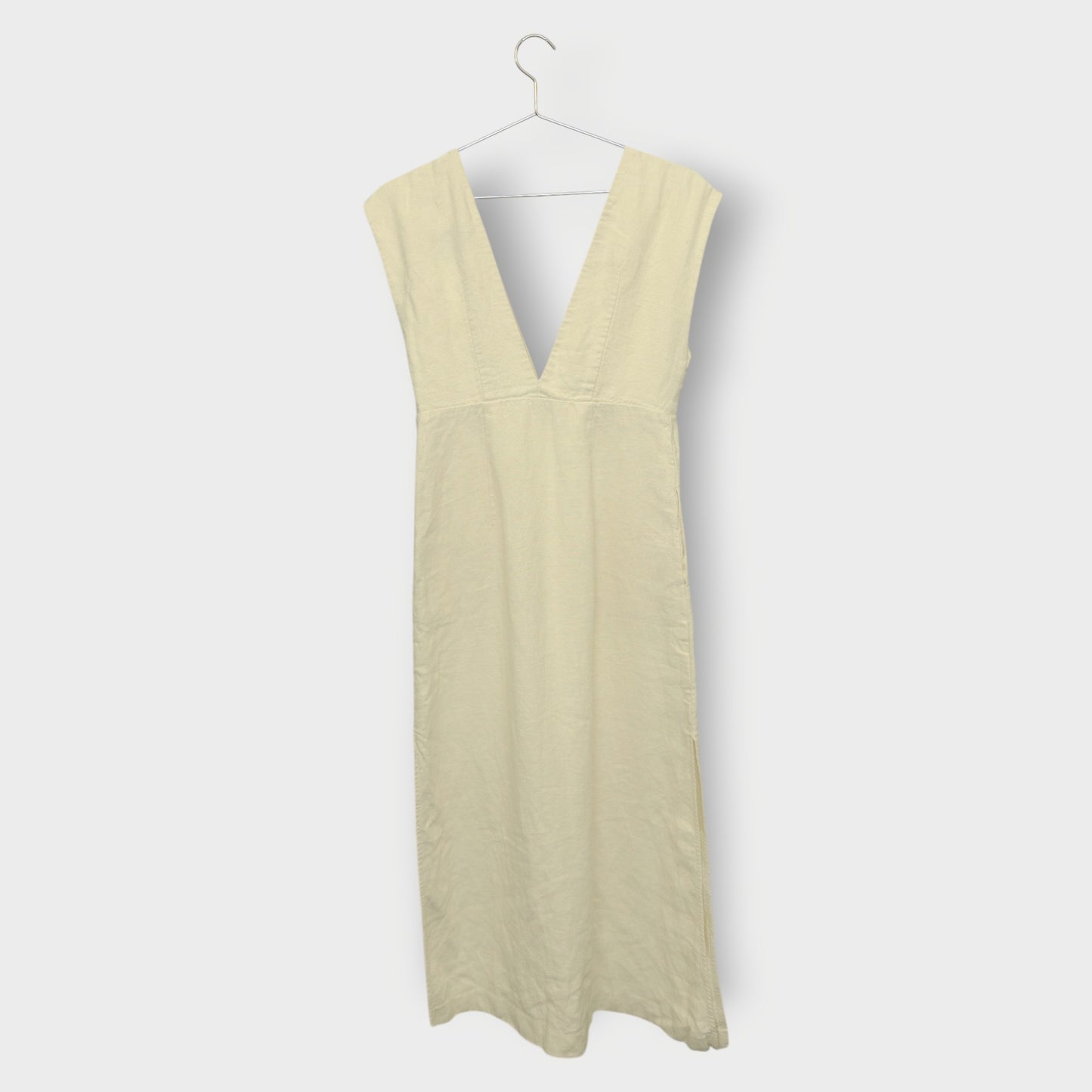 Linen Deep V Side Split Maxi