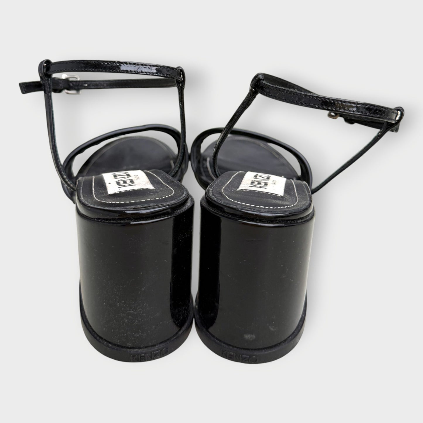 Patent Leather Block Heel Sandals