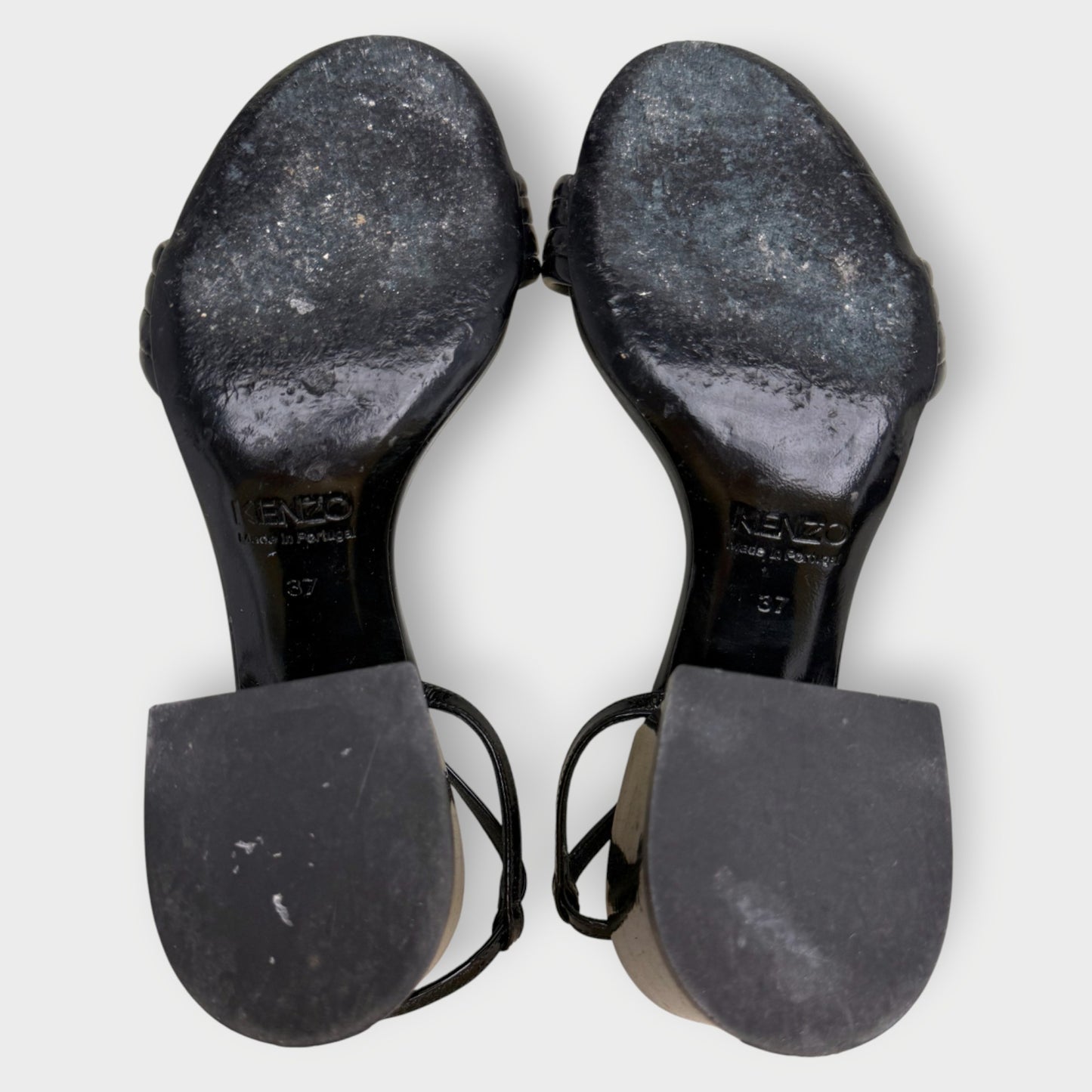 Patent Leather Block Heel Sandals