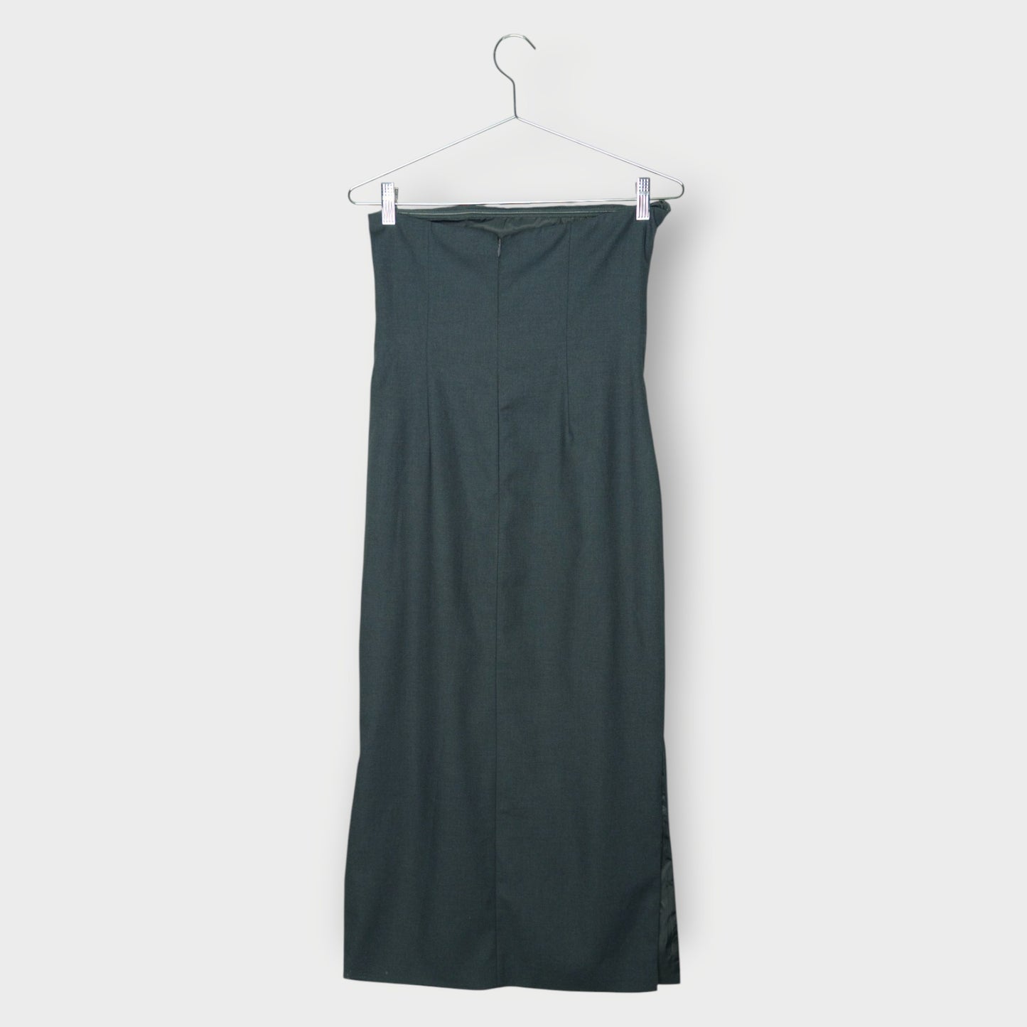 Tailored Strapless Midi Dress