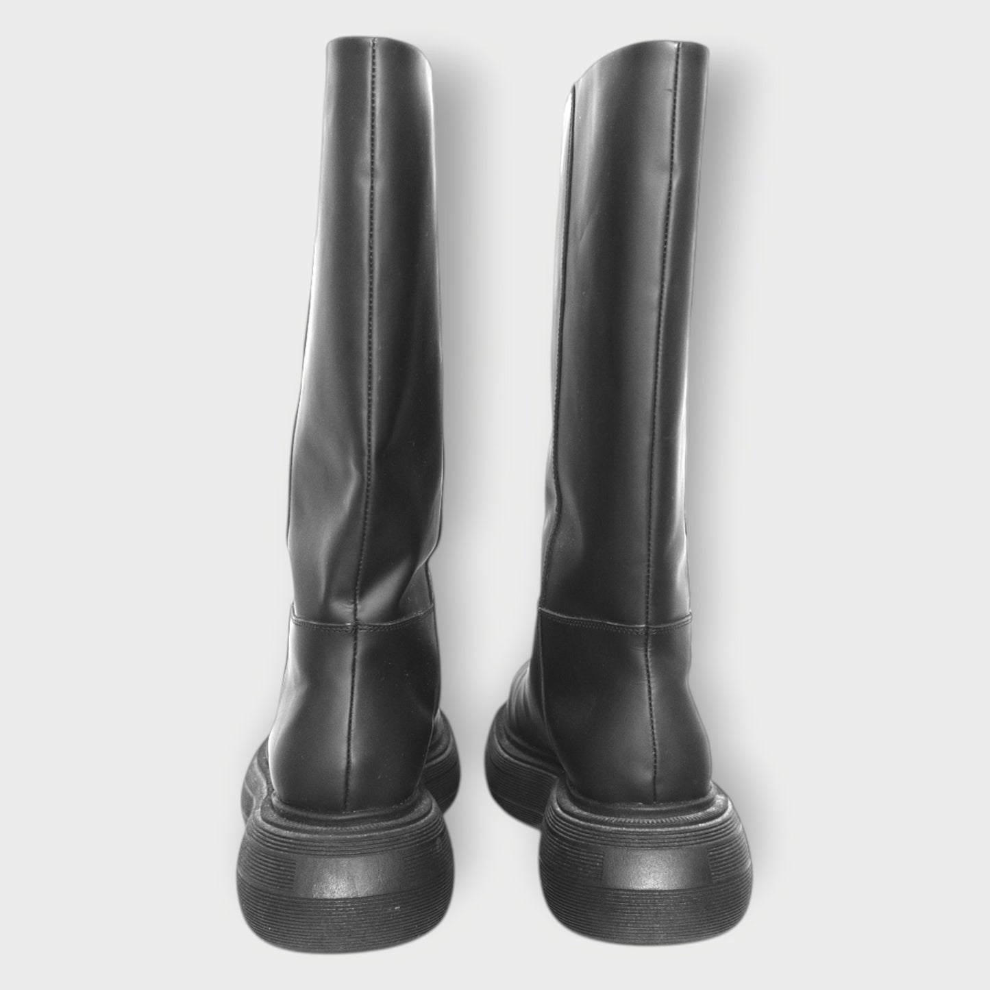 Leather Chunky Sole Boots