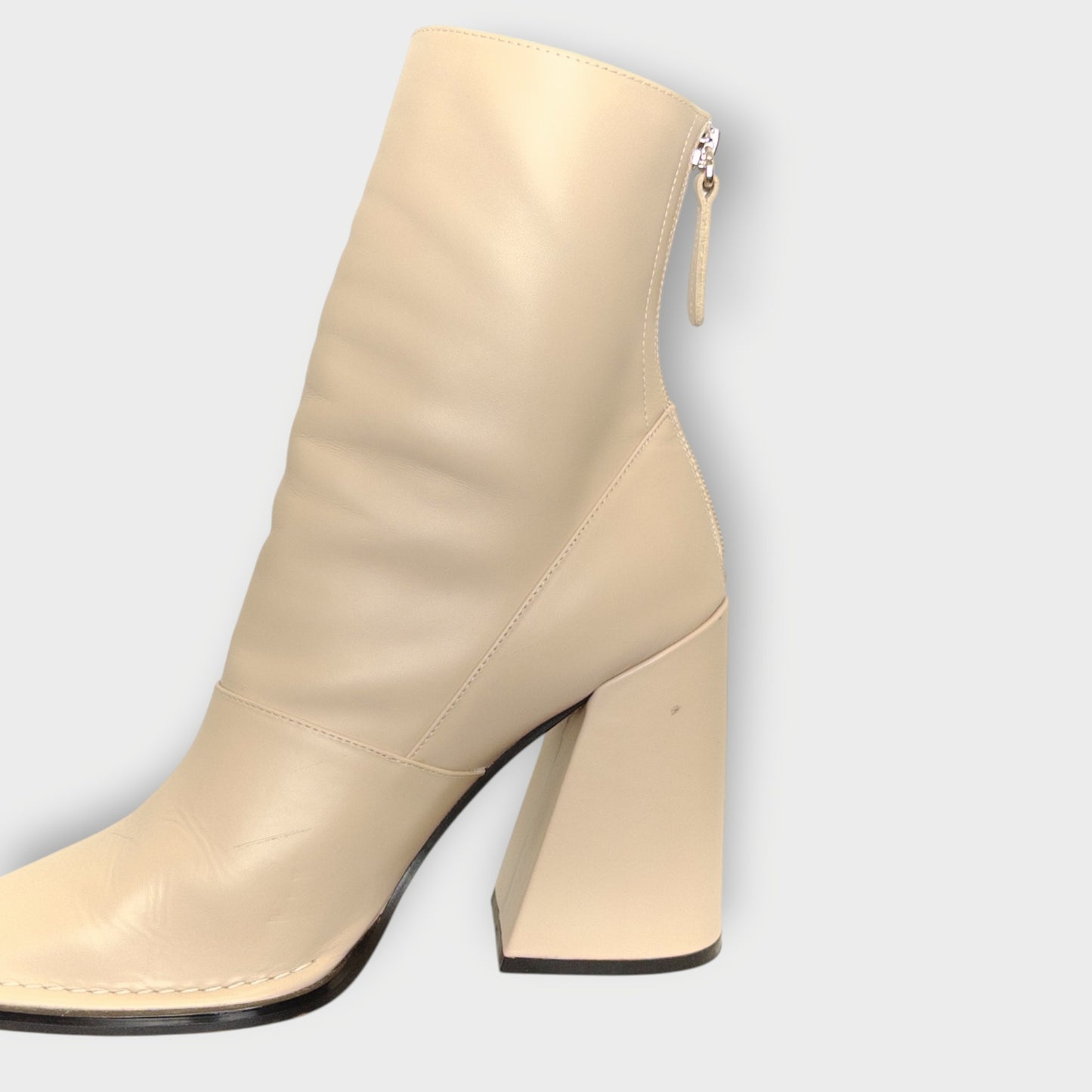 Leather Heeled Sock Boot