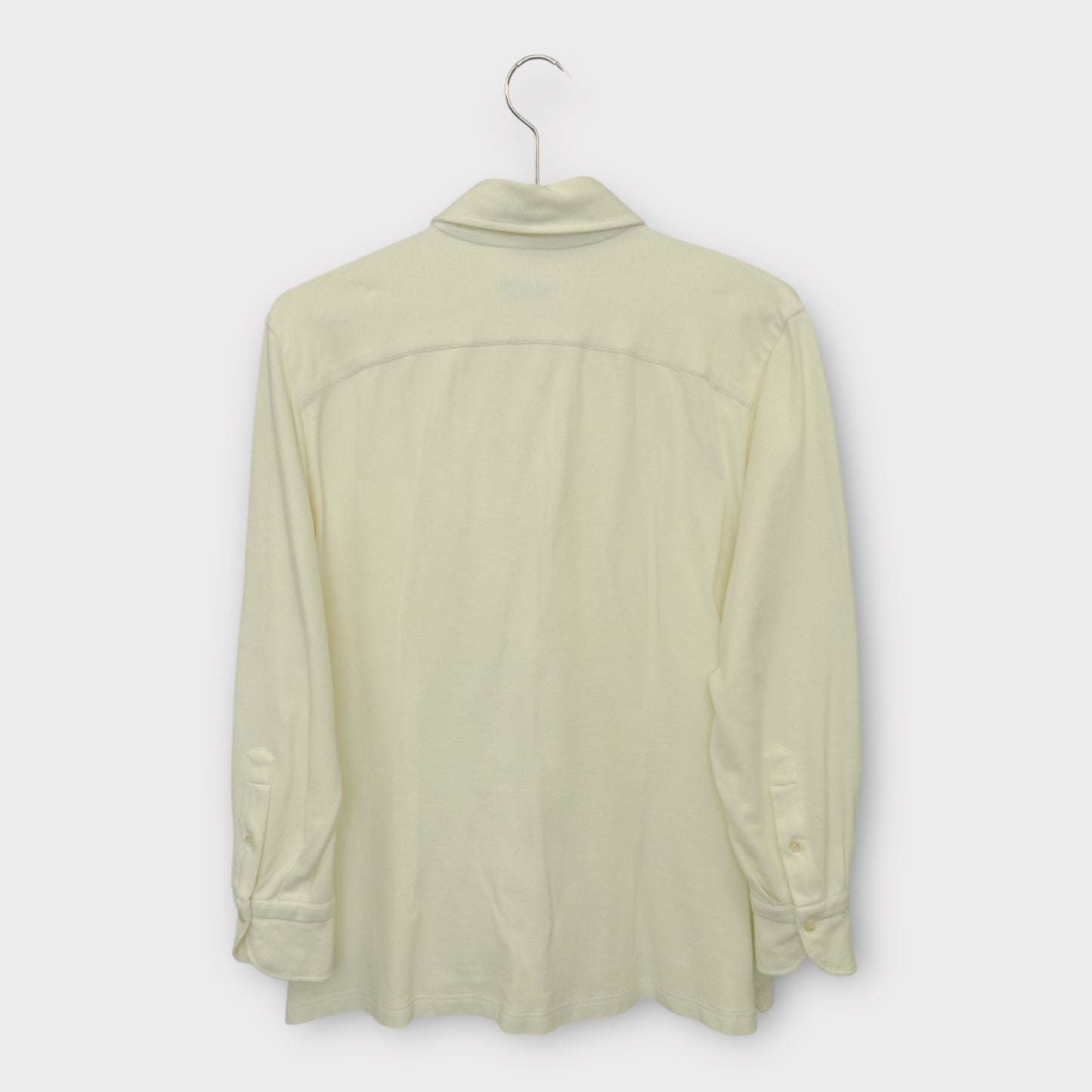 White Long Sleeve Polo Top