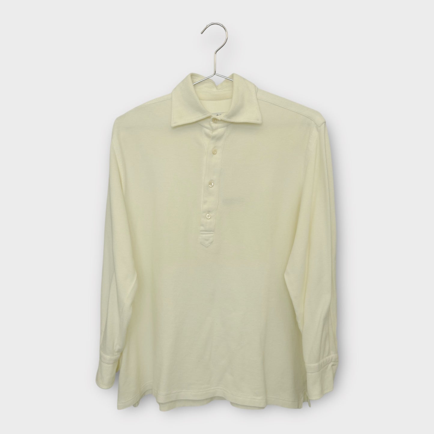 White Long Sleeve Polo Top
