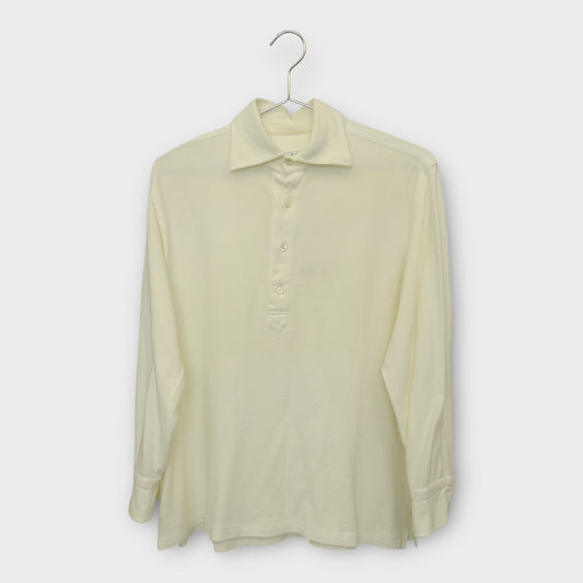 White Long Sleeve Polo Top