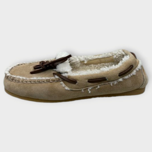 Suede Shearling Lined Moc Loafers