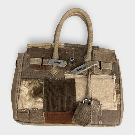 Frayed Patchwork Crossbody Bag