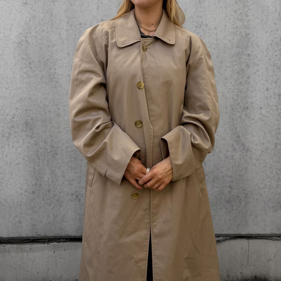 Beige Cotton Blend & Removable Wool Lining Trench Coat