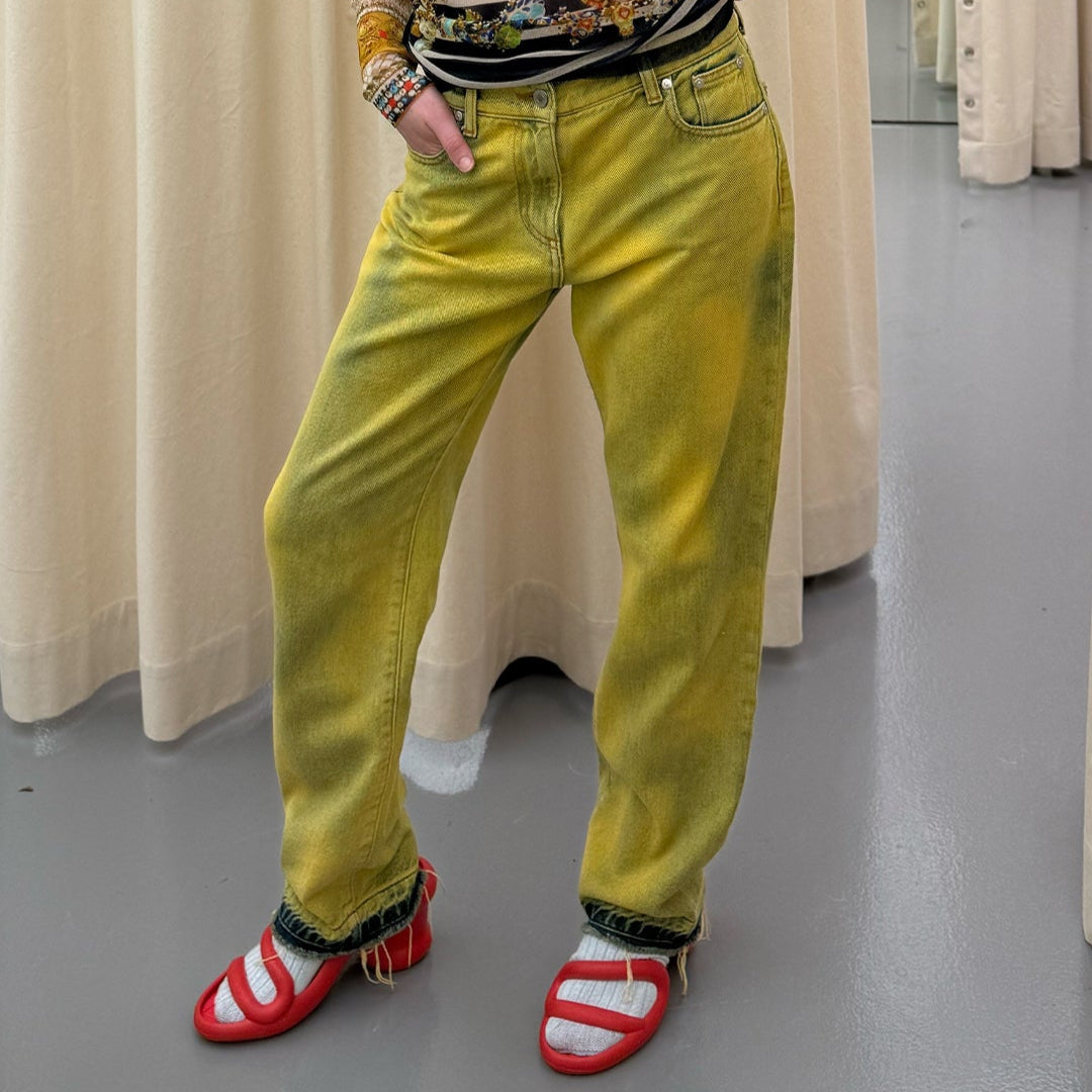 Yellow & Green Denim Jeans