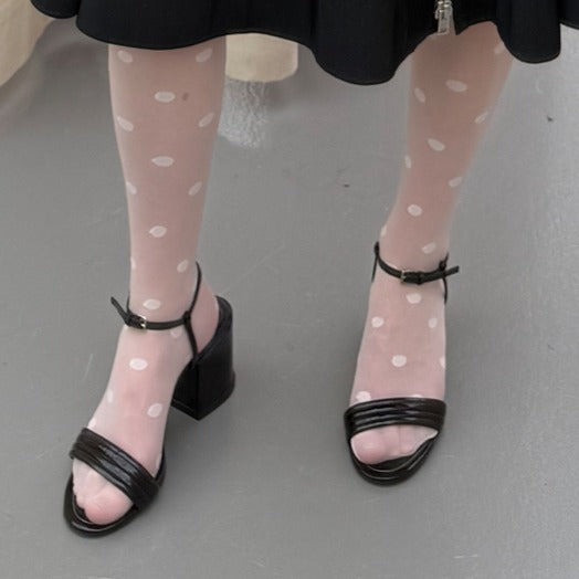 Patent Leather Block Heel Sandals