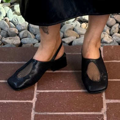 Black Mesh O Slingback  #51B2LA