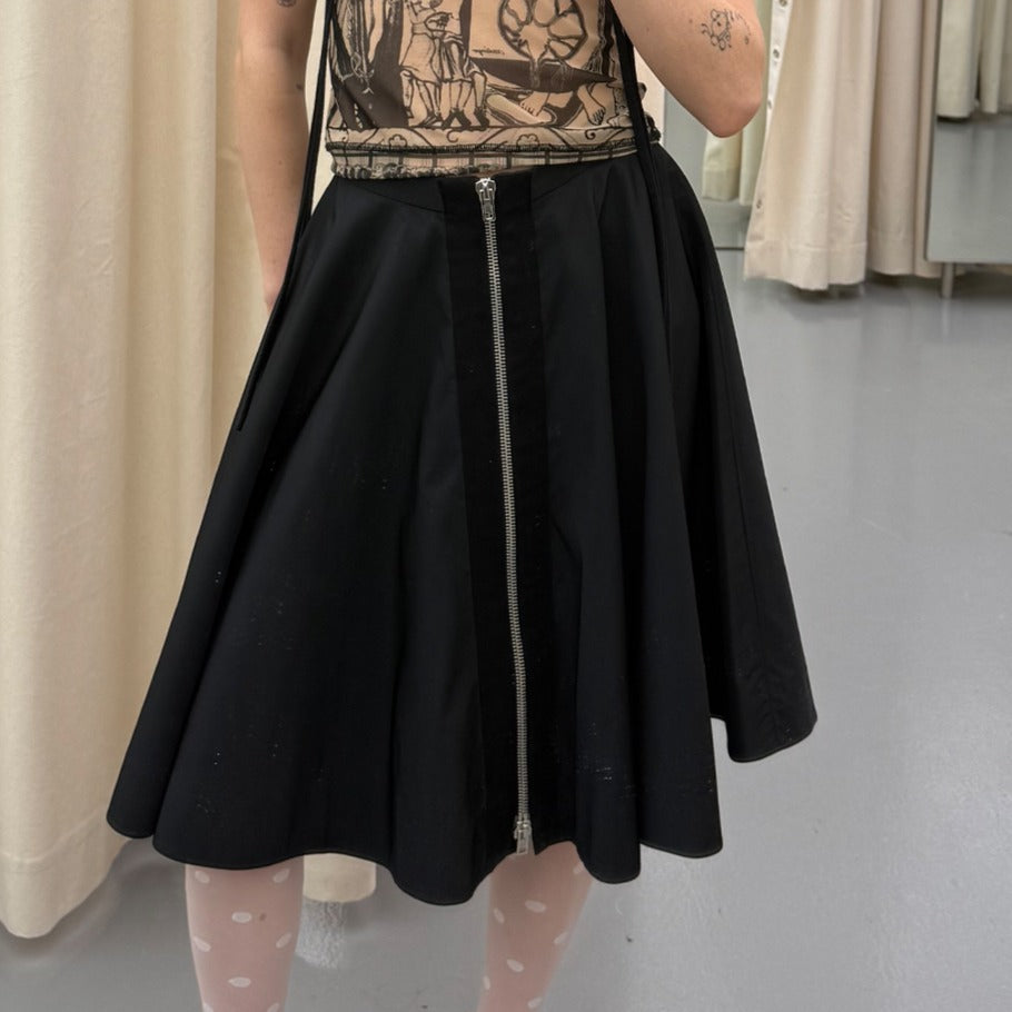 Zipper Front Circle Skirt