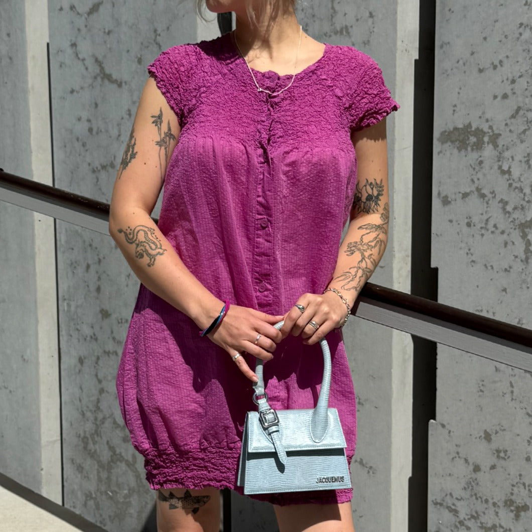 Lurex Stitch Cauliflower Shirt Dress