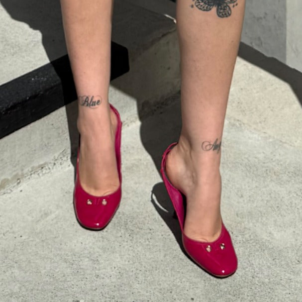 Leather Slingback Heels