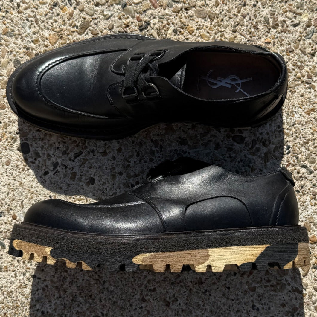 Leather Camo Sole Derby Shoe