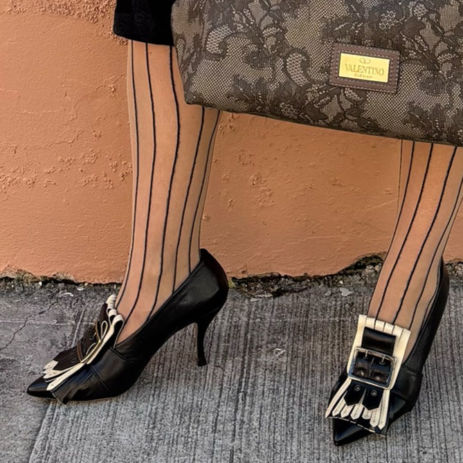 Leather Fringed Pumps