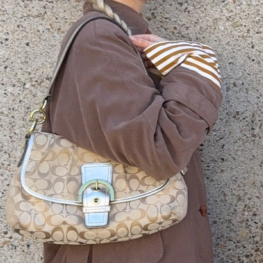 Monogram & Metalic Trim Soho Handbag