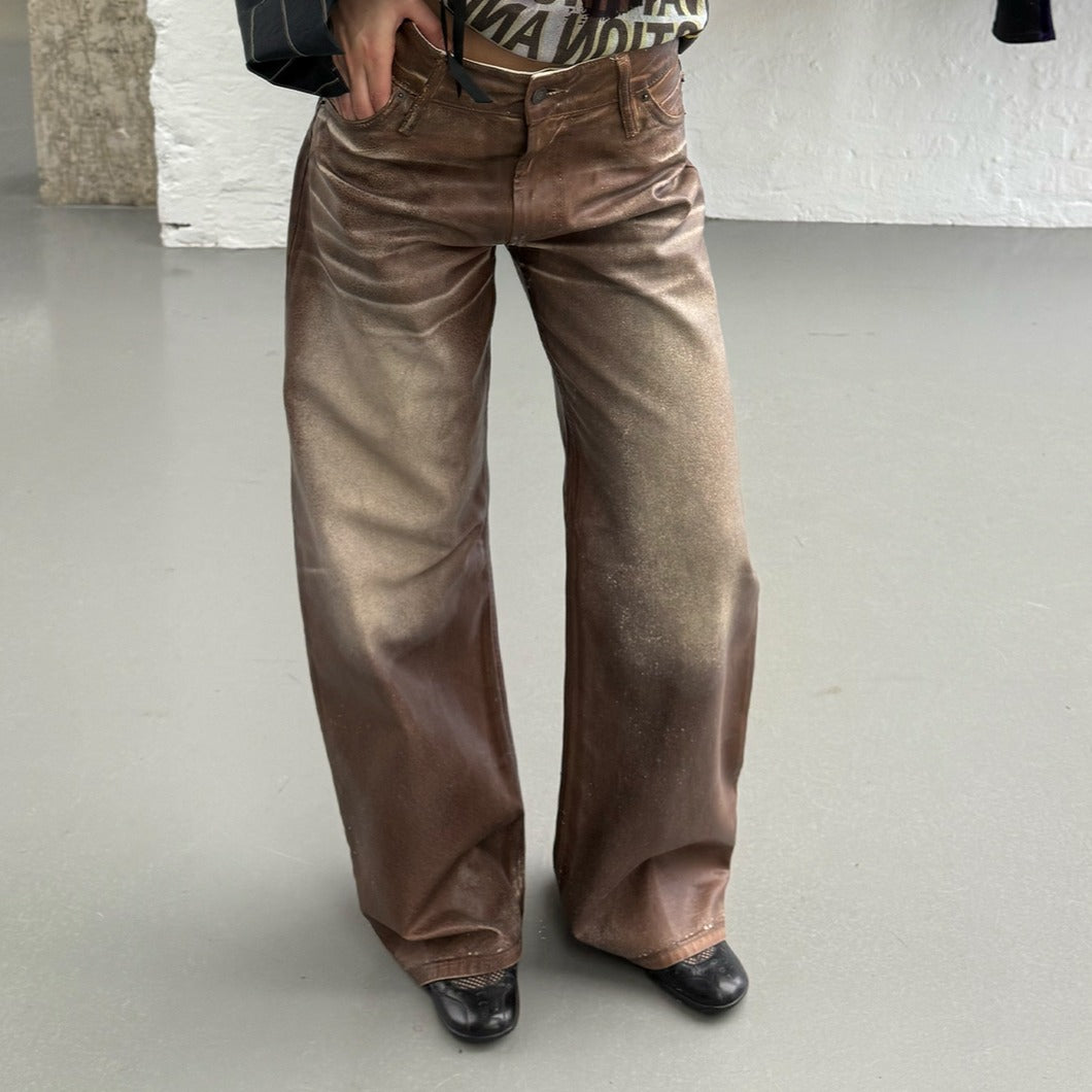 Relaxed Fit Waxed Jeans