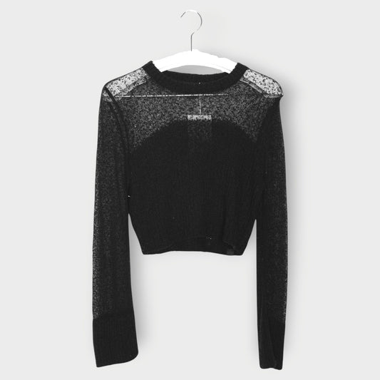 Sheer Knit Long Sleeve Top