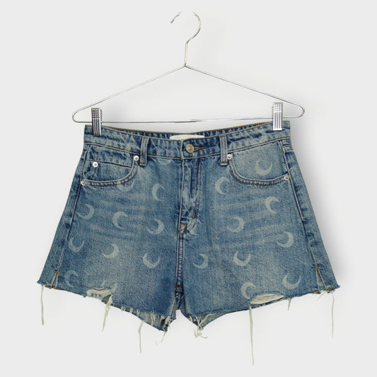 Denim Printed Mini Short