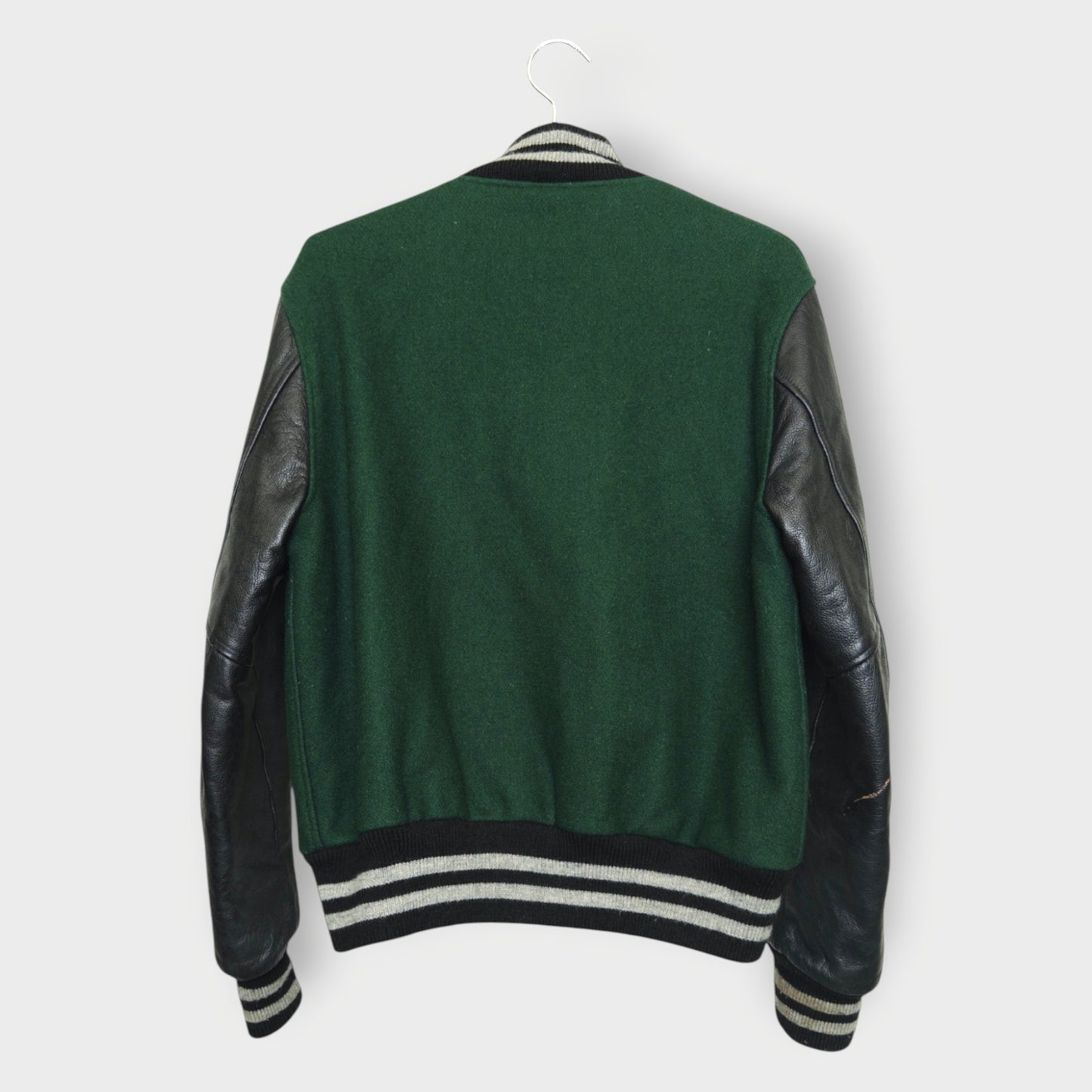 Wool Leather Varsity Bomber