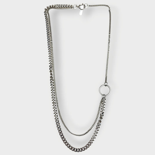 Silver Double Chain Necklace