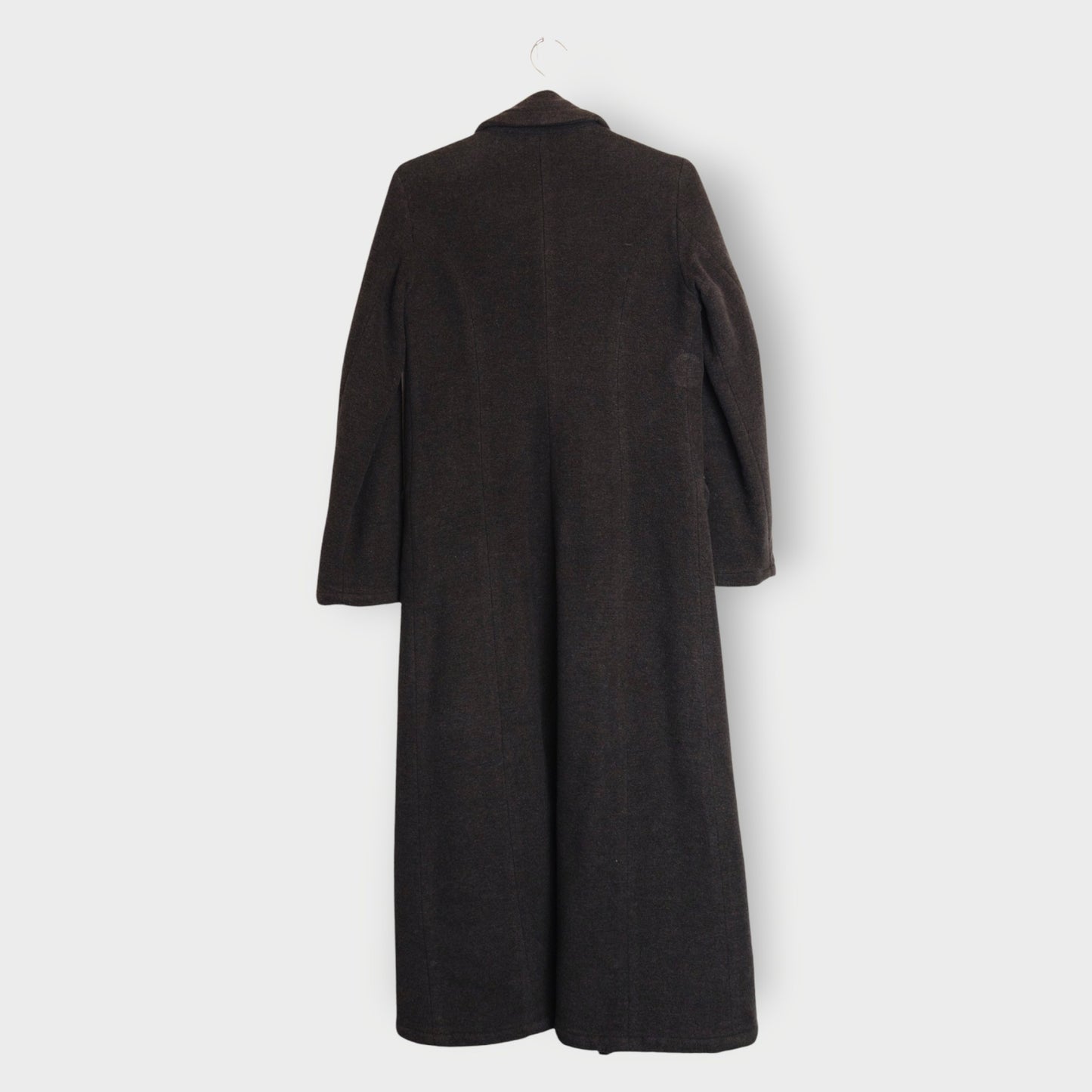 Wool Blend Zip Long Coat