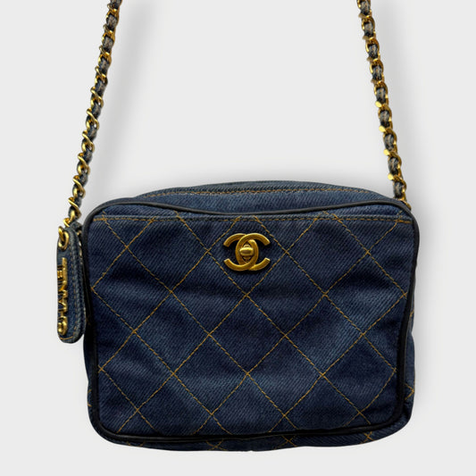 Denim Camera Crossbody Bag