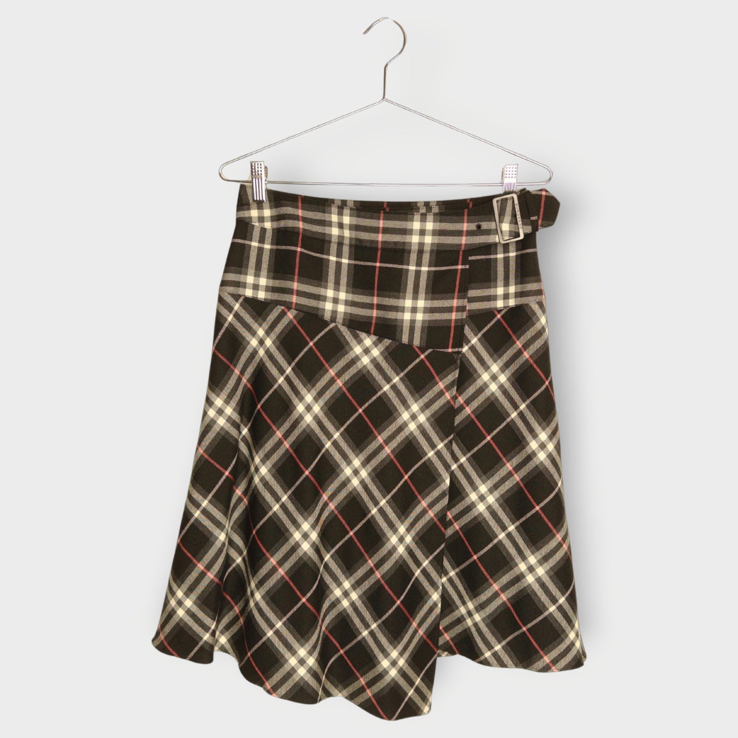 Check Wrap Skirt