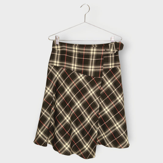 Check Wrap Skirt