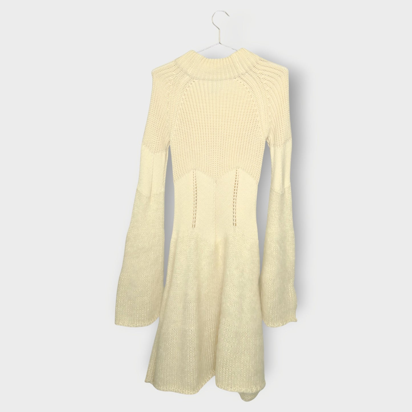 Wool & Mohair Knit Flare Sleeve Dress