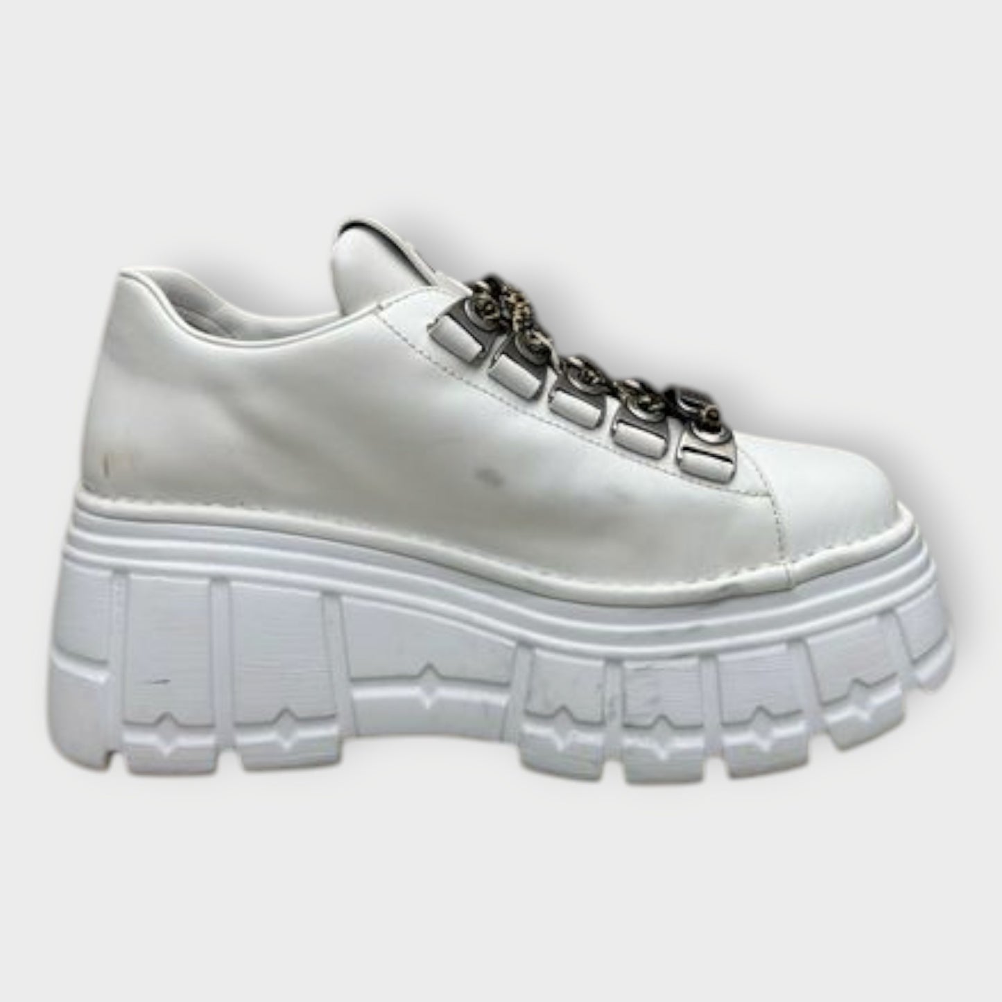 Leather Platform Laceup Sneakers