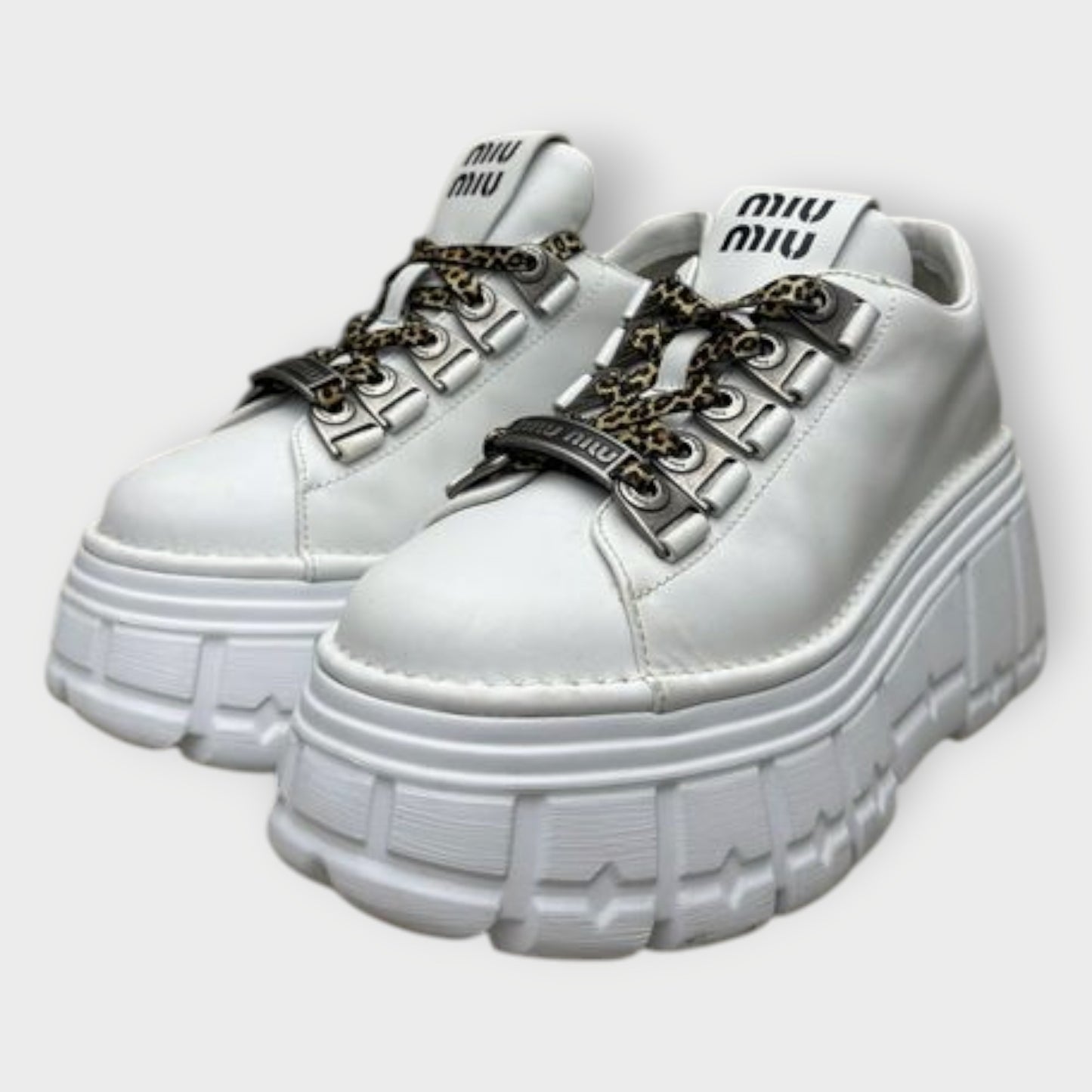 Leather Platform Laceup Sneakers
