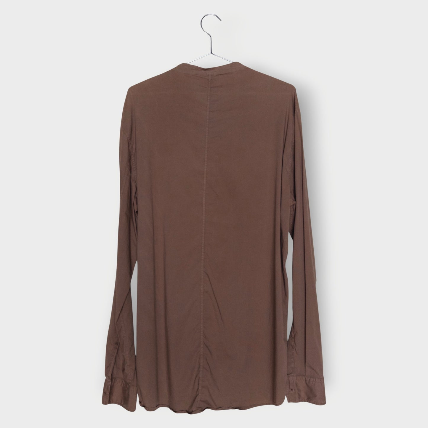 Cotton Collarless Button Up Shirt