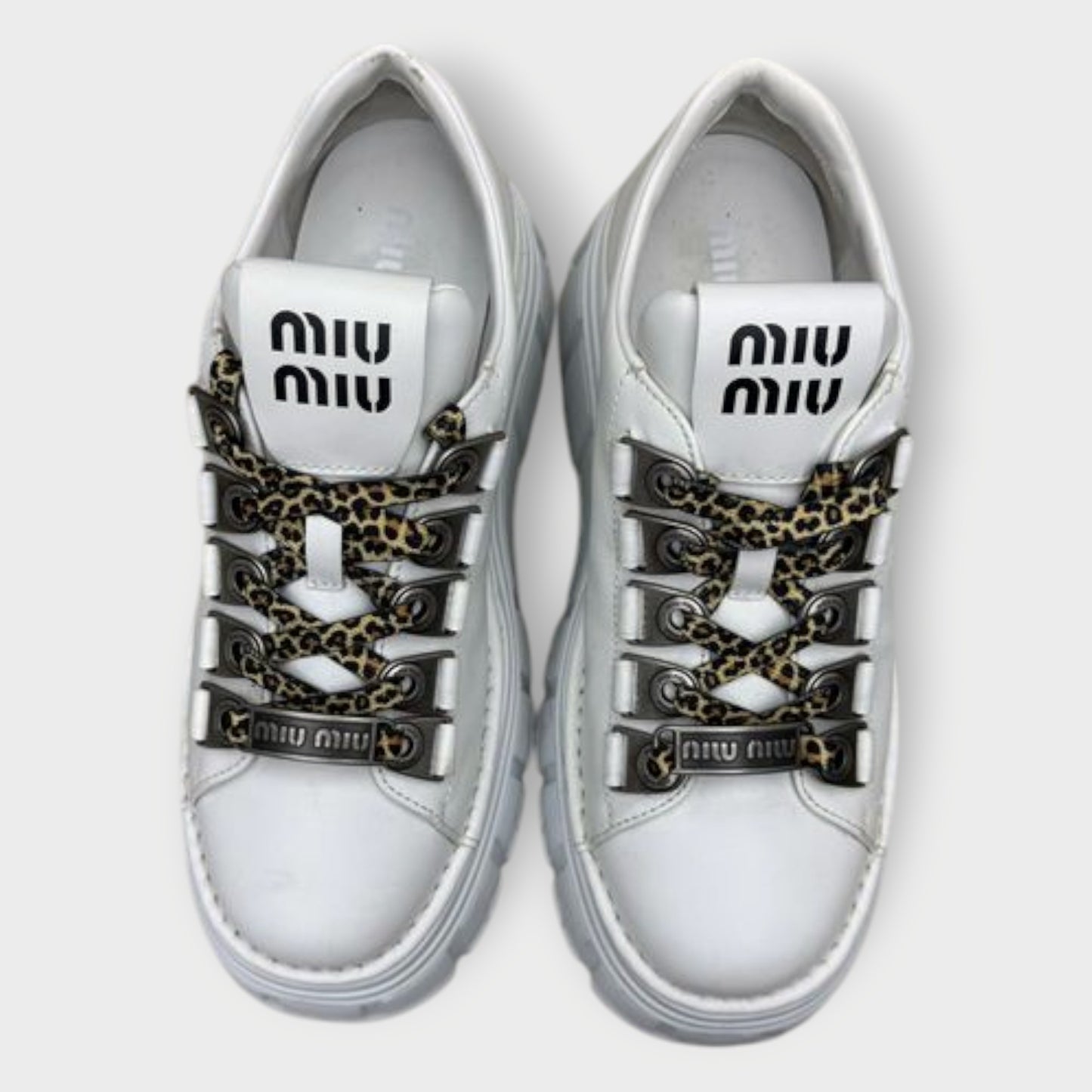 Leather Platform Laceup Sneakers