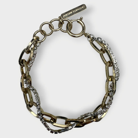 Silver & Gold Diamonte Wrapped Chain Bracelet