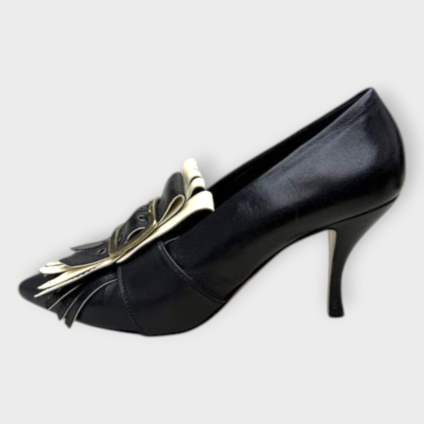 Leather Fringed Pumps