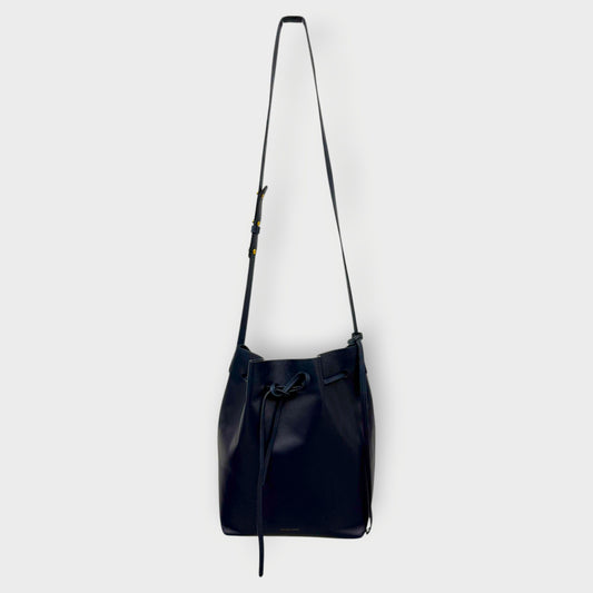 Leather Drawstring Bucket Bag