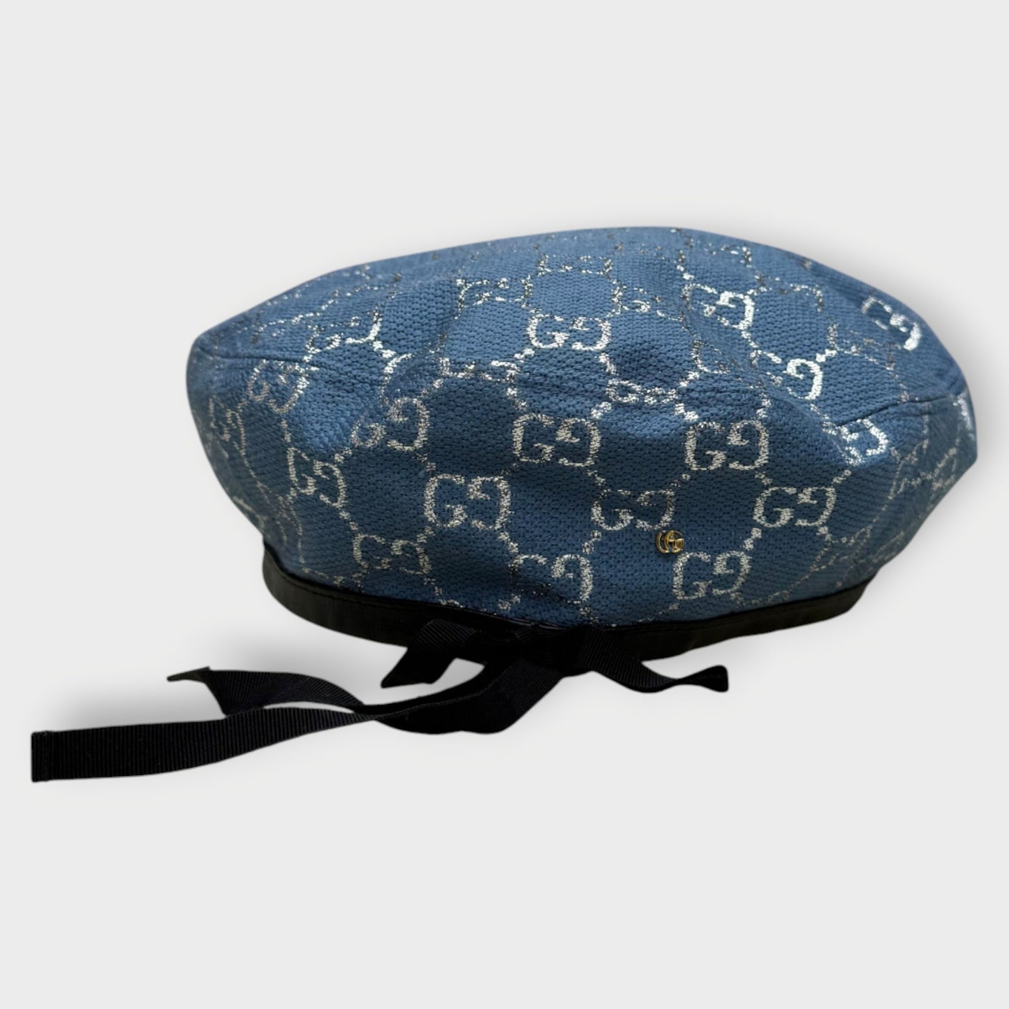 Wool Metallic Monogram Beret