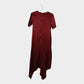 Sies Marjan Burgundy Satin Asymmetric Multi Pocket Dress
