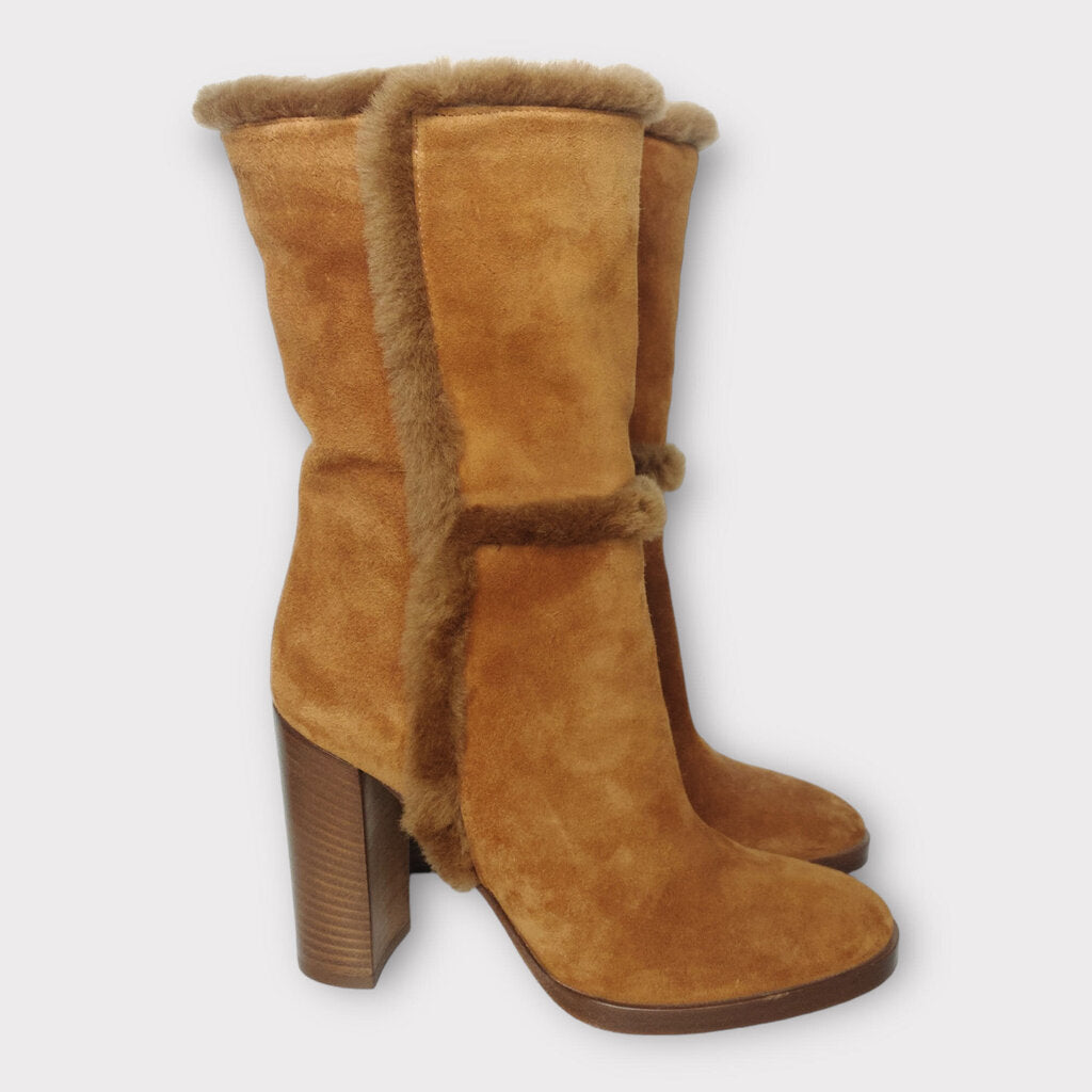 Gianvito Rossi Brown Suede Heeled Boot